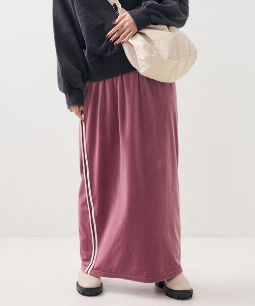 【セール】ベロア サイドライン スカート（スカート）｜FREAK'S STORE（フリークスストア）
