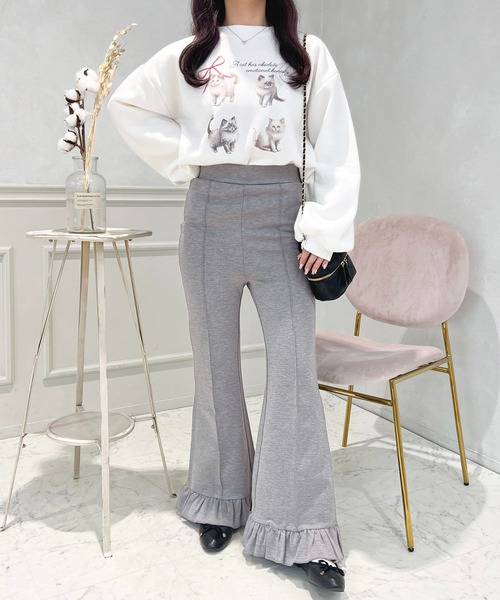 apres jour（アプレジュール）の「裾フリルパンツ【ZOZOTOWN限定アイテム】（その他パンツ・レディース・モカ/ブラック/杢グレー・MEDIUM/X-LARGE/SMALL）」の3枚目の写真