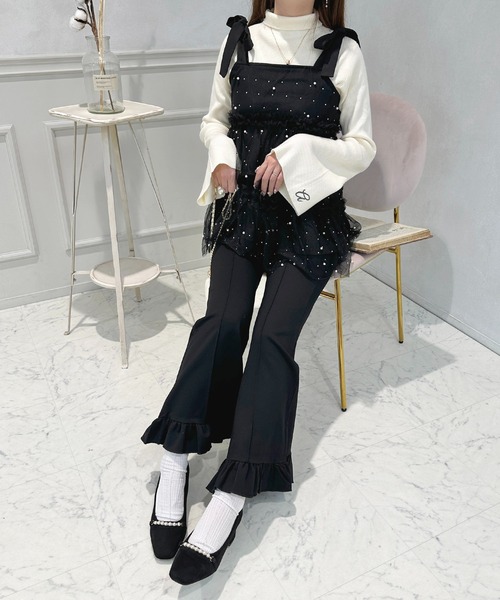 apres jour（アプレジュール）の「裾フリルパンツ【ZOZOTOWN限定アイテム】（その他パンツ・レディース・モカ/ブラック/杢グレー・MEDIUM/X-LARGE/SMALL）」の5枚目の写真