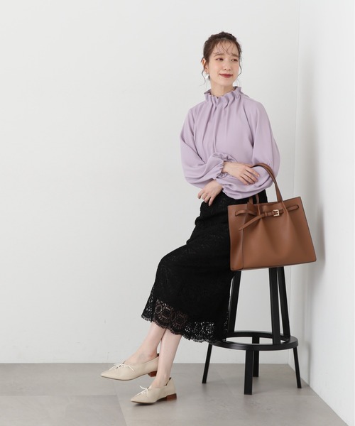 N.（N. Natural Beauty Basic）（エヌエヌナチュラルビューティーベーシック）の「◆ペーパーバックパフブラウス（シャツ/ブラウス・レディース・ピンク/グレー/ブラック/オフホワイト・MEDIUM）」の20枚目の写真