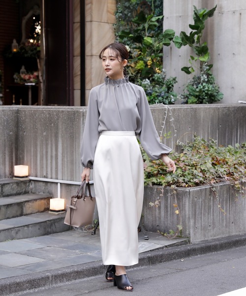 N.（N. Natural Beauty Basic）（エヌエヌナチュラルビューティーベーシック）の「◆ペーパーバックパフブラウス（シャツ/ブラウス・レディース・ピンク/グレー/ブラック/オフホワイト・MEDIUM）」の9枚目の写真