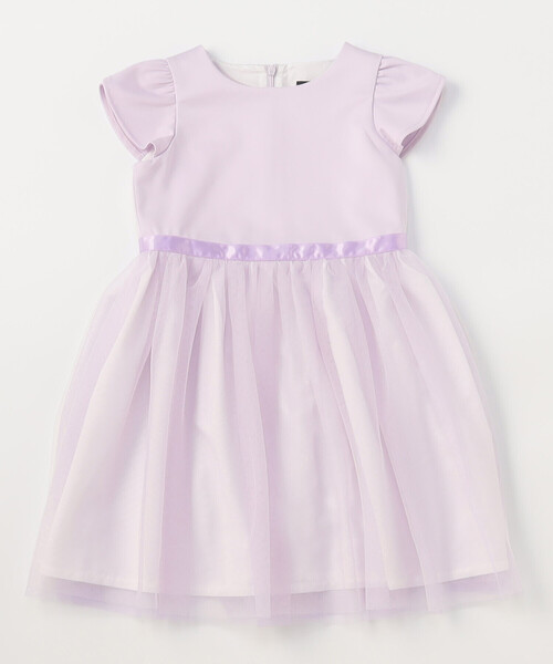 COMME CA ISM（コムサイズム）の「ポンチ×チュール ワンピース(110-130cm)（ワンピース・キッズ・ライラック/ブラック・120cm/130cm/110cm）」の2枚目の写真