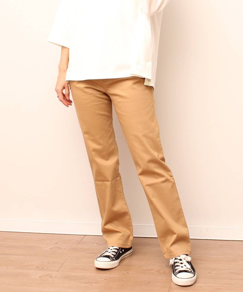 MB mint breeze（エムビーミントブリーズ）の「【L～6L 大きいサイズ】ツイル すっきり ストレート パンツ（その他パンツ・レディース・キャメル/オフホワイト/ブラック・LL/3L/4L/5L/6L/L）」の3枚目の写真