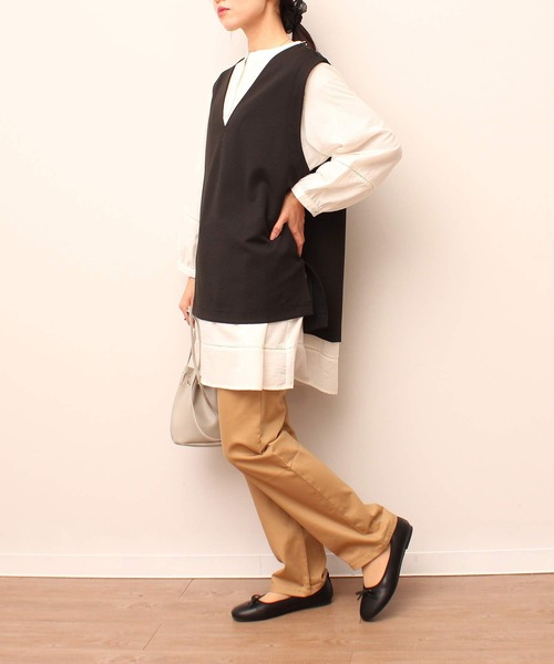 MB mint breeze（エムビーミントブリーズ）の「【L～6L 大きいサイズ】ツイル すっきり ストレート パンツ（その他パンツ・レディース・キャメル/オフホワイト/ブラック・LL/3L/4L/5L/6L/L）」の20枚目の写真