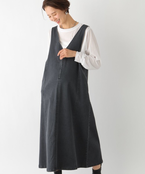 LEPSIM（レプシィム）の「【産前・産後対応】マタニティ／VネックアソートZIPジャンスカ　992021（マタニティウェア/グッズ・レディース・ブラック/カーキ/ブルー・FREE）」の10枚目の写真