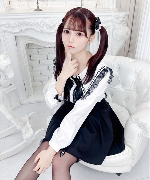 ♡MA*RS はしごりぼんブラウス♡ MA*RS】リボン付きハシゴレースブラウス - WHT/ピンク size-F