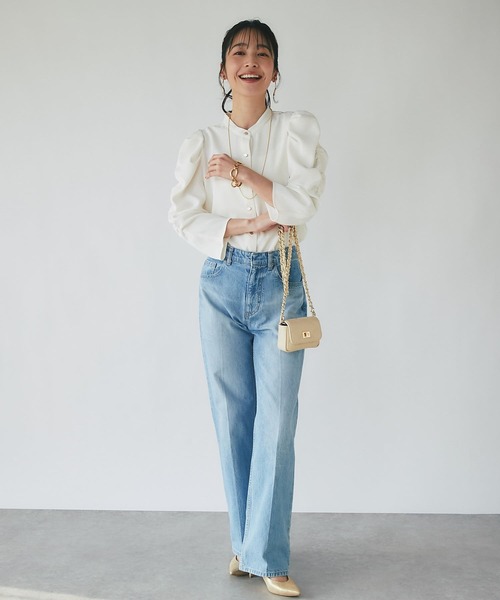 新品 La boutique BonBon シャンブレーツイルパワショルブラウス La boutique BonBon - 新品 La boutique BonBon シャンブレーツイル