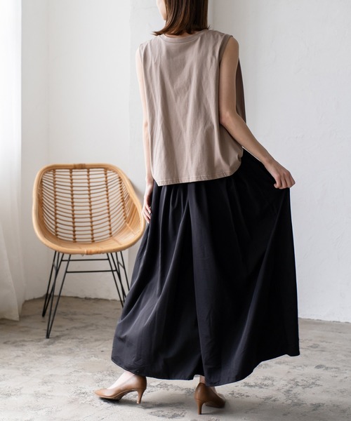 VitaFelice（ヴィータフェリーチェ）の「タックギャザーボリュームスカート（スカート・レディース・ブラック/カーキ/グレー/ベージュ・FREE）」の17枚目の写真