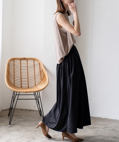 VitaFelice（ヴィータフェリーチェ）の「タックギャザーボリュームスカート（スカート・レディース・ブラック/カーキ/グレー/ベージュ・FREE）」の18枚目の写真