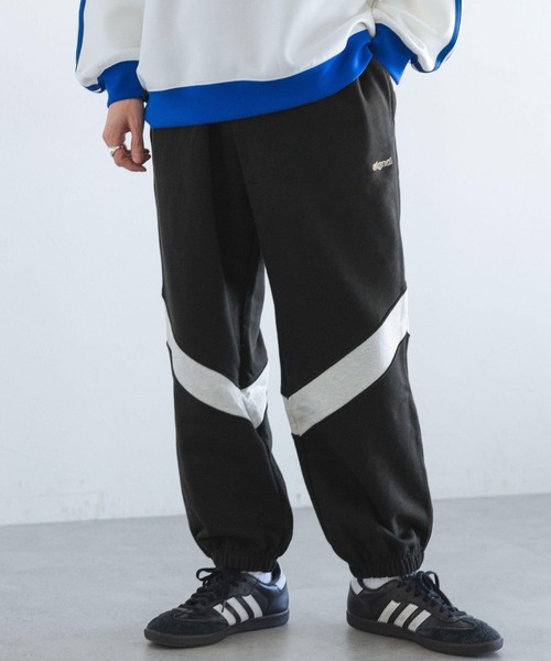 SIGNAL SPORTS（シグナルスポーツ）の「【SIGNAL SPORTS】切り替えロゴワイドスウェットパンツ（スウェットパンツ・メンズ・ホワイト/ブラック・FREE）」の2枚目の写真