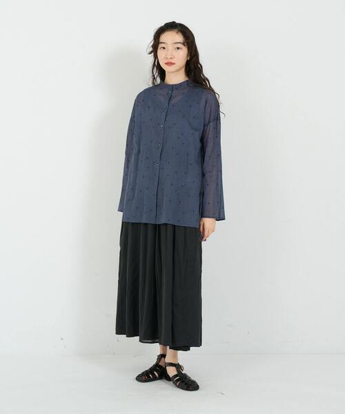 アデュートリステス　1.8万円　ドット刺繍オーガンジーシャツ アデュートリステス 1.8万円 ドット刺繍オーガンジーシャツ