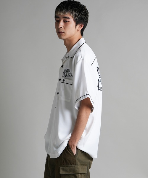 JACKROSE(ジャックローズ)の「JE-刺繍 WORK SHIRT SS(シャツ/ブラウス・メンズ・ホワイト/ブラック/ベージュ・M/L)」の5枚目の写真