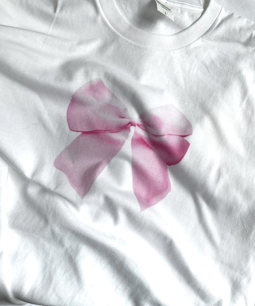 cuorequal(クオレコール)の「リボンモチーフロンT(Tシャツ/カットソー・レディース・ホワイト・L/M)」の11枚目の写真