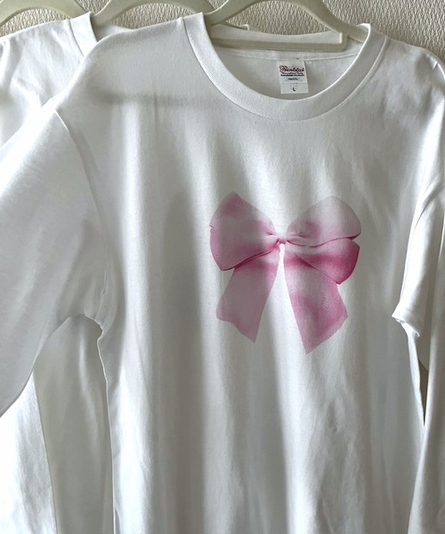 cuorequal(クオレコール)の「リボンモチーフロンT(Tシャツ/カットソー・レディース・ホワイト・L/M)」の12枚目の写真