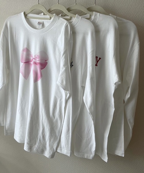 半額以下で買えるクーポン特集 セール】リボンモチーフロンT（Tシャツ/カットソー）｜cuorequal トップス