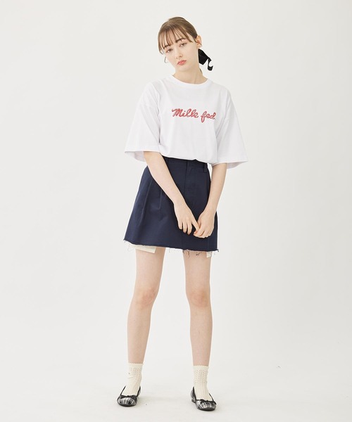 MILKFED.(ミルクフェド)の「元祖MILKFED.な一押しTEE。ICING LOGO WIDE S/S TEE(Tシャツ/カットソー・レディース・ブラック/ライトピンク/ライトブルー/ホワイト・M/L)」の8枚目の写真