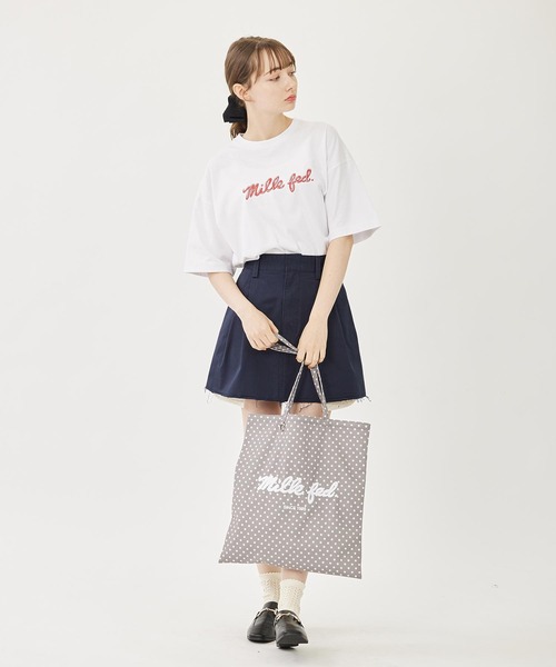 MILKFED.(ミルクフェド)の「元祖MILKFED.な一押しTEE。ICING LOGO WIDE S/S TEE(Tシャツ/カットソー・レディース・ブラック/ライトピンク/ライトブルー/ホワイト・M/L)」の9枚目の写真