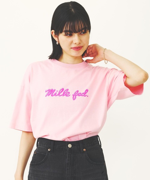 MILKFED.(ミルクフェド)の「元祖MILKFED.な一押しTEE。ICING LOGO WIDE S/S TEE(Tシャツ/カットソー・レディース・ブラック/ライトピンク/ライトブルー/ホワイト・M/L)」の17枚目の写真