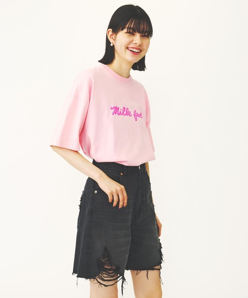 MILKFED.(ミルクフェド)の「元祖MILKFED.な一押しTEE。ICING LOGO WIDE S/S TEE(Tシャツ/カットソー・レディース・ブラック/ライトピンク/ライトブルー/ホワイト・M/L)」の18枚目の写真