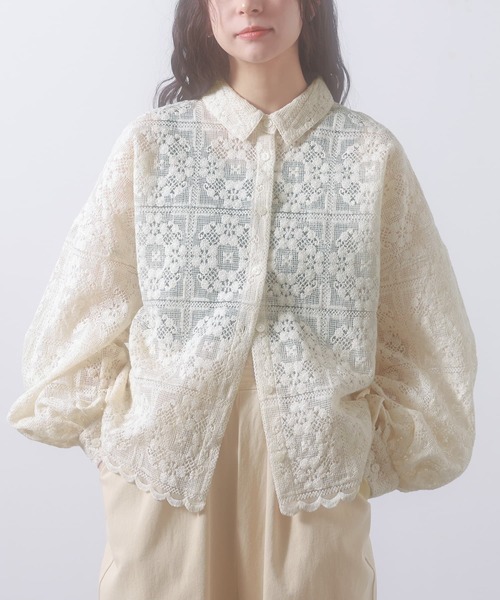 somari imagination（ソマリ イマジネーション）の「『シアーレースブラウス』（シャツ/ブラウス・レディース・スミクロ/アイボリー・FREE）」の2枚目の写真