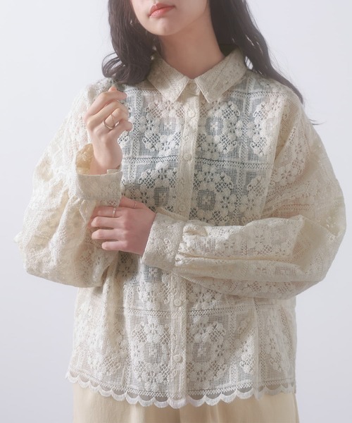 somari imagination（ソマリ イマジネーション）の「『シアーレースブラウス』（シャツ/ブラウス・レディース・スミクロ/アイボリー・FREE）」の21枚目の写真