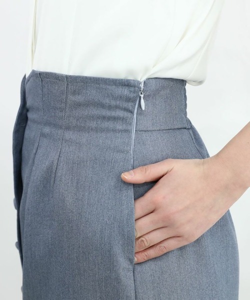 an another angelus（アンアナザーアンジェラス）の「フロント釦ハイウエストタイトスカート/ananotherangelus（スカート・レディース・ブラック/ブルーグレー・2/1）」の22枚目の写真