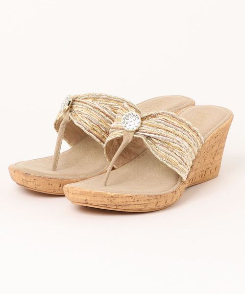 ITALIAN SHOEMAKERS(イタリアンシューメーカー)の「【ITALIAN SHOEMAKERS】ミックスメッシュ厚底トングサンダル(942327)(サンダル・レディース・ベージュ/マルチ・39/38/37/36/35)」の11枚目の写真