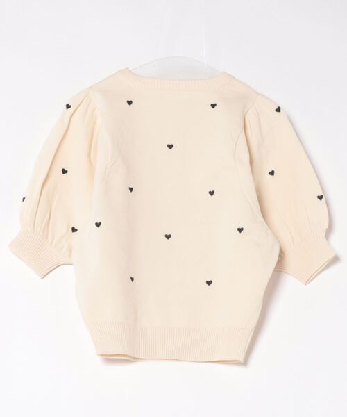 RiLi(リリ)の「ハート刺繍ハーフスリーブニット【RL】(ニット/セーター・レディース・ブラック/グレー/レッド・FREE)」の16枚目の写真