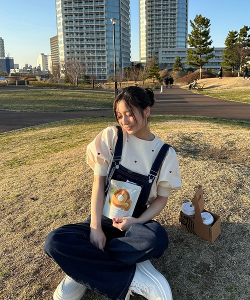 LEONARD トランペット刺繍 ノースリーブセーター LEONARD トランペット刺繍 ノースリーブセーター LEONARD トランペット