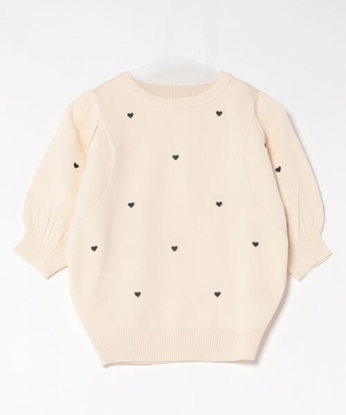 RiLi(リリ)の「ハート刺繍ハーフスリーブニット【RL】(ニット/セーター・レディース・ブラック/グレー/レッド・FREE)」の17枚目の写真