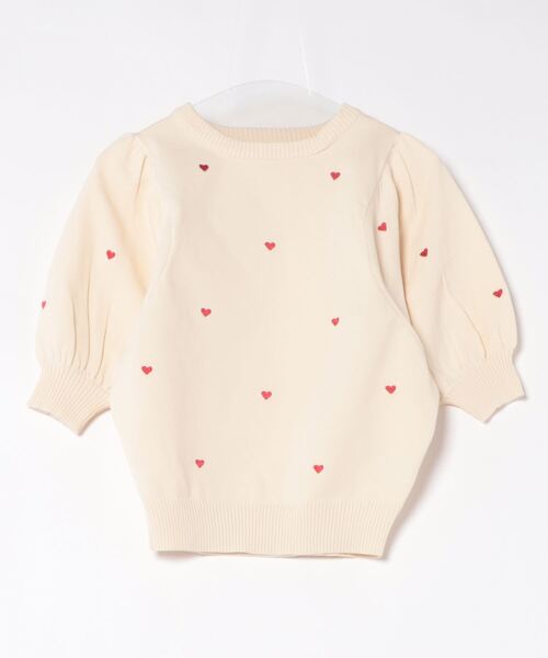 RiLi(リリ)の「ハート刺繍ハーフスリーブニット【RL】(ニット/セーター・レディース・ブラック/グレー/レッド・FREE)」の19枚目の写真