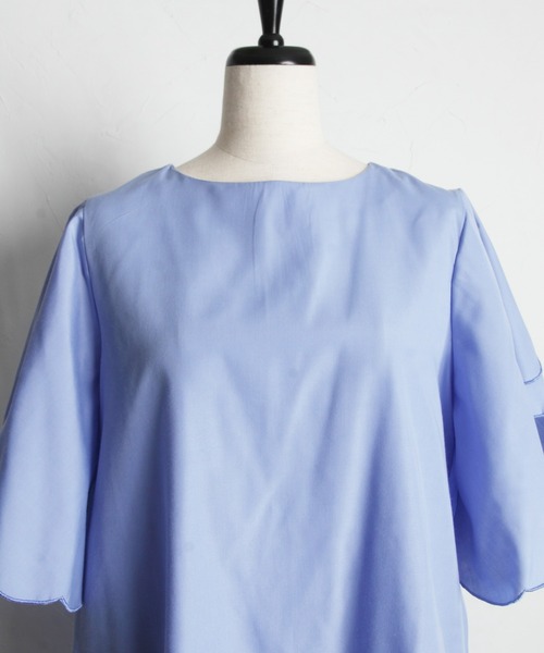 &. NOSTALGIA(アンドドットノスタルジア)の「【ZOZO限定】スカラップスリーブワンピース(ワンピース・レディース・サックスブルー/ブラック・M)」の4枚目の写真