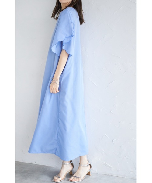 &. NOSTALGIA(アンドドットノスタルジア)の「【ZOZO限定】スカラップスリーブワンピース(ワンピース・レディース・サックスブルー/ブラック・M)」の22枚目の写真