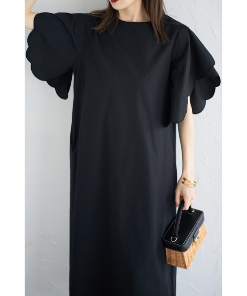 &. NOSTALGIA(アンドドットノスタルジア)の「【ZOZO限定】スカラップスリーブワンピース(ワンピース・レディース・サックスブルー/ブラック・M)」の10枚目の写真