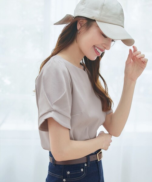Tiaclasse(ティアクラッセ)の「「あまラク」ハートネックカットソートップス(Tシャツ/カットソー・レディース・ネイビー/ブルー/ピンク系その他/グレー系その他・XL/XXL)」の6枚目の写真