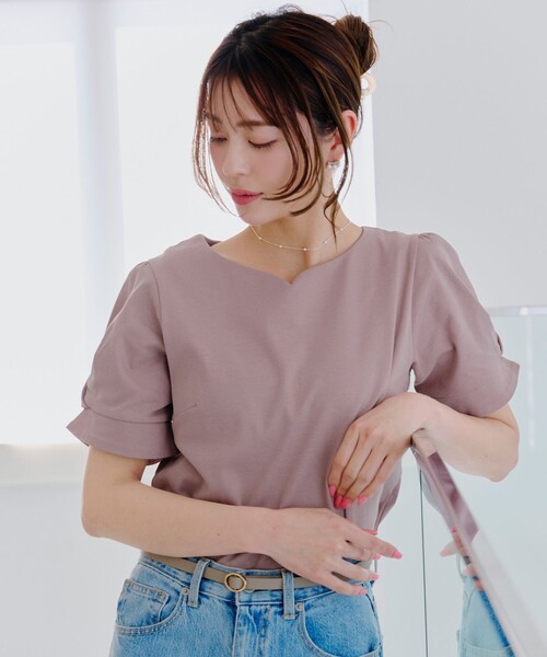 Tiaclasse(ティアクラッセ)の「「あまラク」ハートネックカットソートップス(Tシャツ/カットソー・レディース・ネイビー/ブルー/ピンク系その他/グレー系その他・XL/XXL)」の20枚目の写真