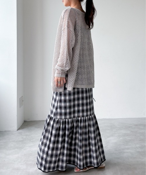 EPIMI E'PIMMY（エピミエピミー）の「【マルチウェイ】ラメリボンメッシュニット（カーディガン/ボレロ・レディース・ブラック/イエロー/グレー/オフホワイト・MEDIUM）」の21枚目の写真