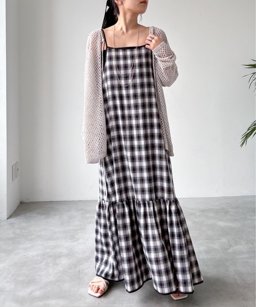 EPIMI E'PIMMY（エピミエピミー）の「【マルチウェイ】ラメリボンメッシュニット（カーディガン/ボレロ・レディース・ブラック/イエロー/グレー/オフホワイト・MEDIUM）」の22枚目の写真