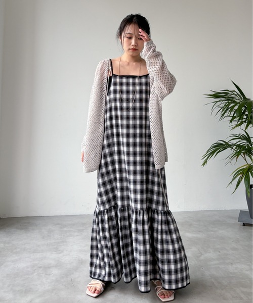 EPIMI E'PIMMY（エピミエピミー）の「【マルチウェイ】ラメリボンメッシュニット（カーディガン/ボレロ・レディース・ブラック/イエロー/グレー/オフホワイト・MEDIUM）」の18枚目の写真