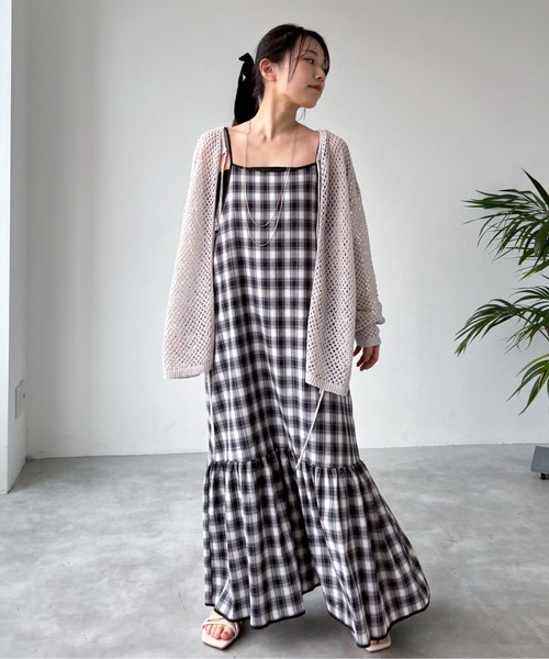 EPIMI E'PIMMY（エピミエピミー）の「【マルチウェイ】ラメリボンメッシュニット（カーディガン/ボレロ・レディース・ブラック/イエロー/グレー/オフホワイト・MEDIUM）」の17枚目の写真