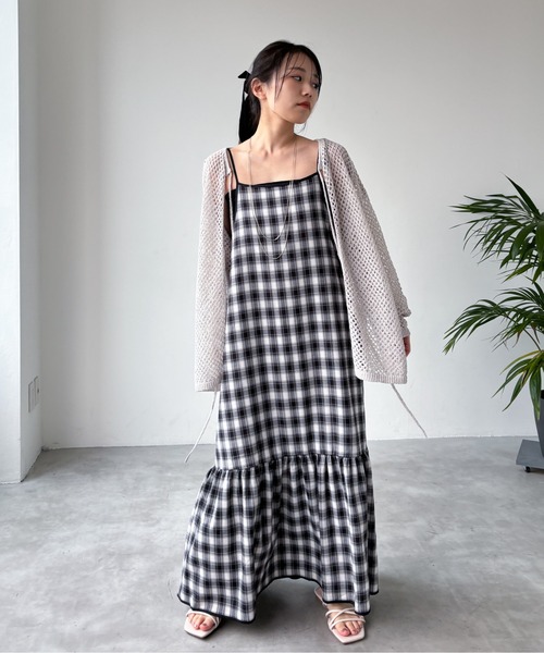 EPIMI E'PIMMY（エピミエピミー）の「【マルチウェイ】ラメリボンメッシュニット（カーディガン/ボレロ・レディース・ブラック/イエロー/グレー/オフホワイト・MEDIUM）」の19枚目の写真