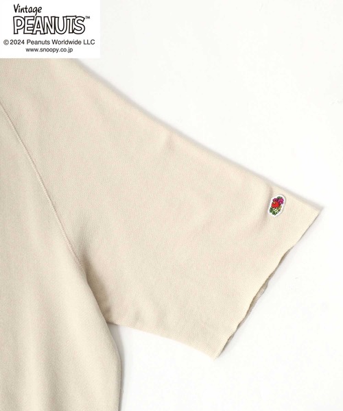 PEANUTS（ピーナッツ）の「「ユニセックス」FRUIT OF THE LOOM×PEANUTS コラボ スヌーピーヴィンテージキャラクタープリント半袖スウェットTシャツ メンズ レディース（スウェット・レディース・イエロー/ピンク/グリーン/アイボリー/サックスブルー・M/L/S）」の16枚目の写真