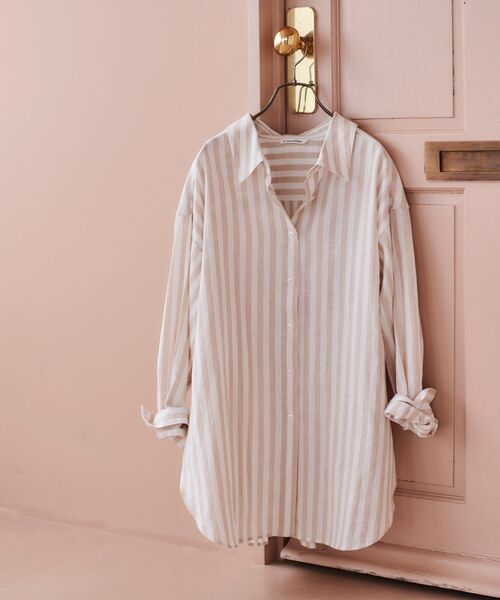 le.coeur blanc(ルクールブラン)の「コットン麻ルーズワイドシャツ(シャツ/ブラウス・レディース・ブルー系その他3/ベージュ系その他2・38)」の8枚目の写真