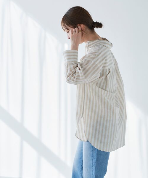 le.coeur blanc(ルクールブラン)の「コットン麻ルーズワイドシャツ(シャツ/ブラウス・レディース・ブルー系その他3/ベージュ系その他2・38)」の10枚目の写真