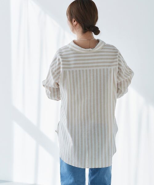 le.coeur blanc(ルクールブラン)の「コットン麻ルーズワイドシャツ(シャツ/ブラウス・レディース・ブルー系その他3/ベージュ系その他2・38)」の11枚目の写真
