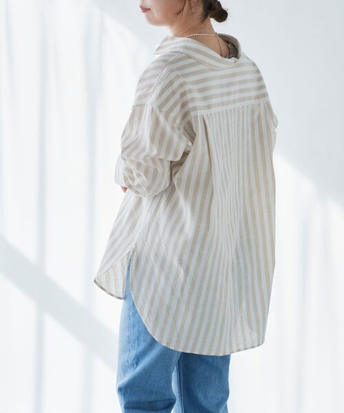 le.coeur blanc(ルクールブラン)の「コットン麻ルーズワイドシャツ(シャツ/ブラウス・レディース・ブルー系その他3/ベージュ系その他2・38)」の12枚目の写真