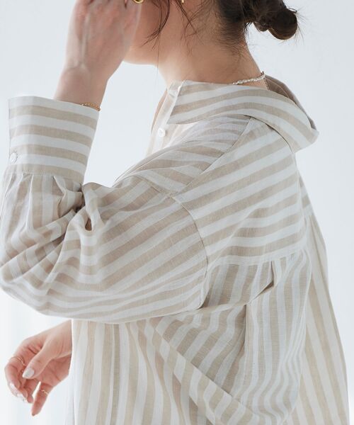le.coeur blanc(ルクールブラン)の「コットン麻ルーズワイドシャツ(シャツ/ブラウス・レディース・ブルー系その他3/ベージュ系その他2・38)」の13枚目の写真