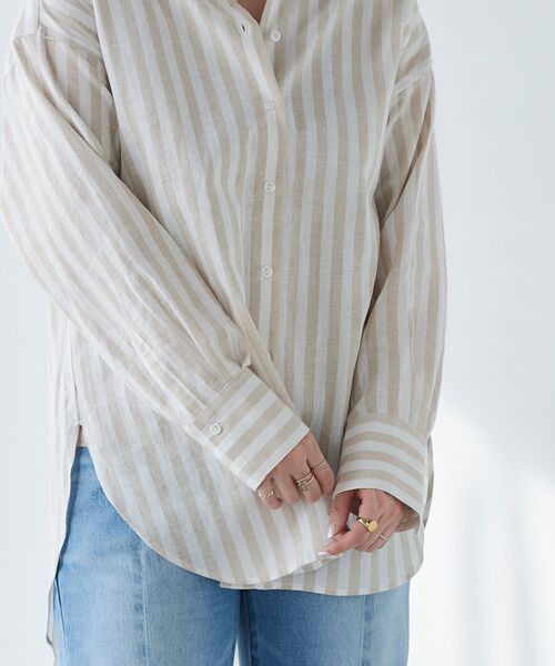 le.coeur blanc(ルクールブラン)の「コットン麻ルーズワイドシャツ(シャツ/ブラウス・レディース・ブルー系その他3/ベージュ系その他2・38)」の14枚目の写真