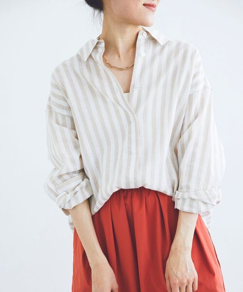 le.coeur blanc(ルクールブラン)の「コットン麻ルーズワイドシャツ(シャツ/ブラウス・レディース・ブルー系その他3/ベージュ系その他2・38)」の19枚目の写真
