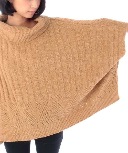 AG by aquagirl（エージーバイアクアガール）の「オフタートルブークレポンチョ風ニット（ニット/セーター・レディース・ホワイト/ブルー/ブラウン・38）」の6枚目の写真